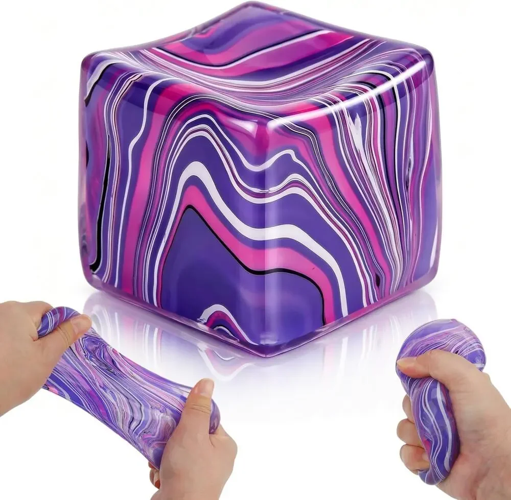 🔥Squishy Stress Squeeze Cube for Adults Fidget Toy Multicolor BNWT🔥